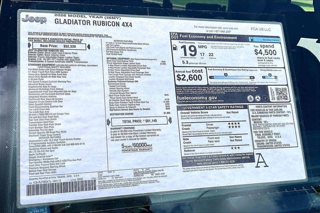 New 2026 Black Clearcoat Jeep Rubicon image 34