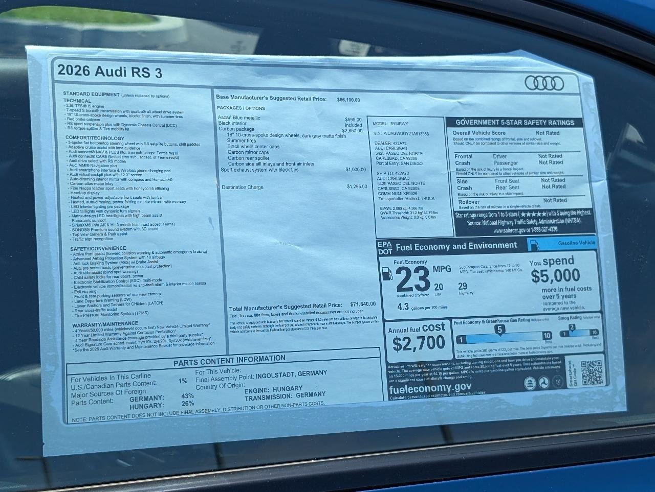New 2026 Ascari Blue metallic Audi TFSI quattro S tronic image 3