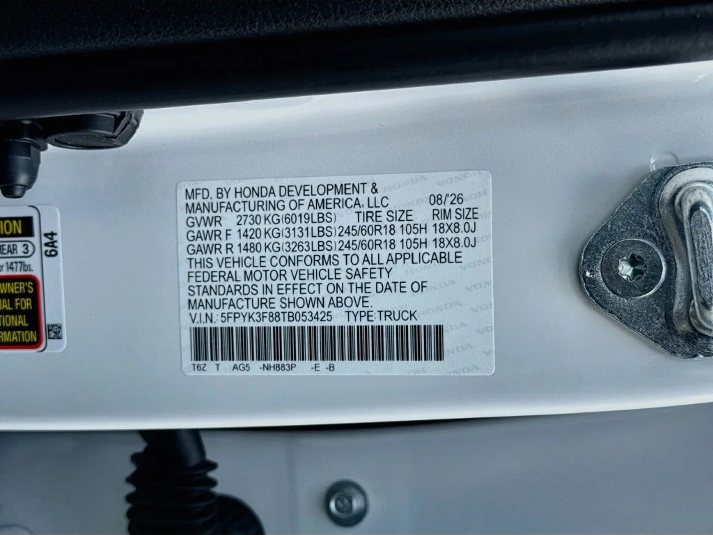 New 2026 Platinum White Pearl Honda Black Edition image 37