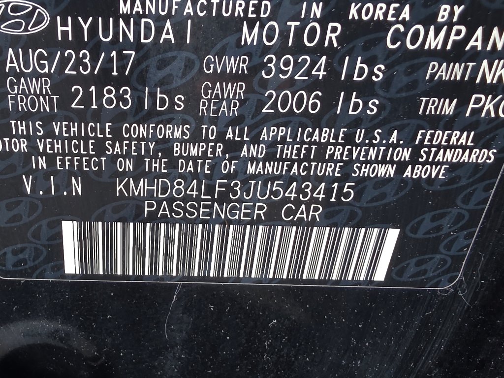 Certified Used 2018 Black Noir Pearl Hyundai Value Edition image 36