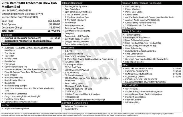 New 2026 Bright White Clear-Coat Exterior Paint RAM TRADESMAN image 38