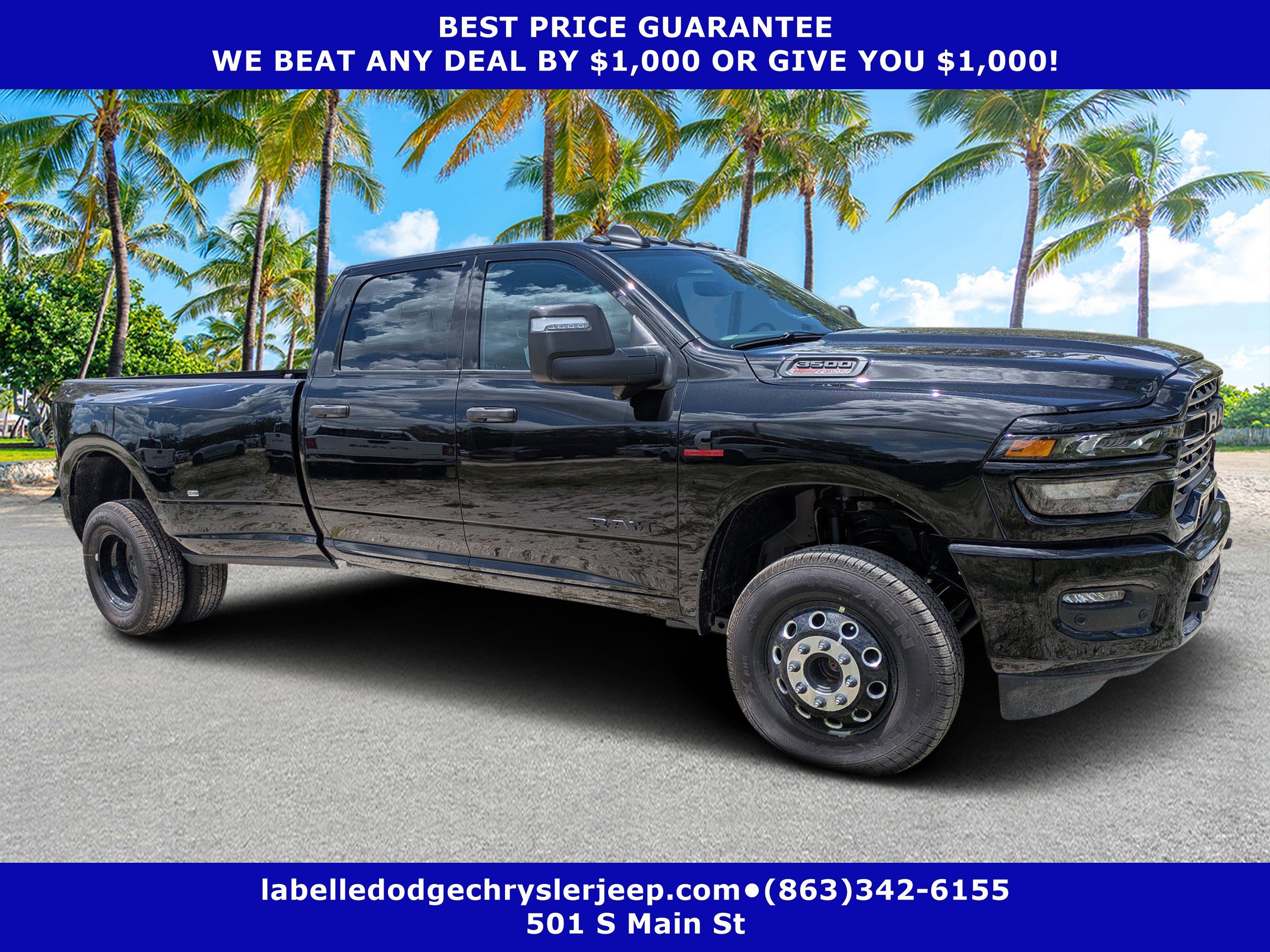New 2026 Diamond Black Crystal Pearl-Coat Exterior Paint RAM Big Horn image 1