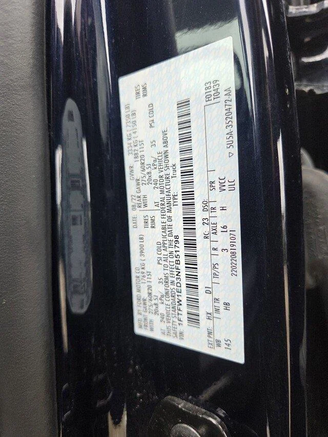 Used 2022 Antimatter Blue Metallic Ford LARIAT image 35