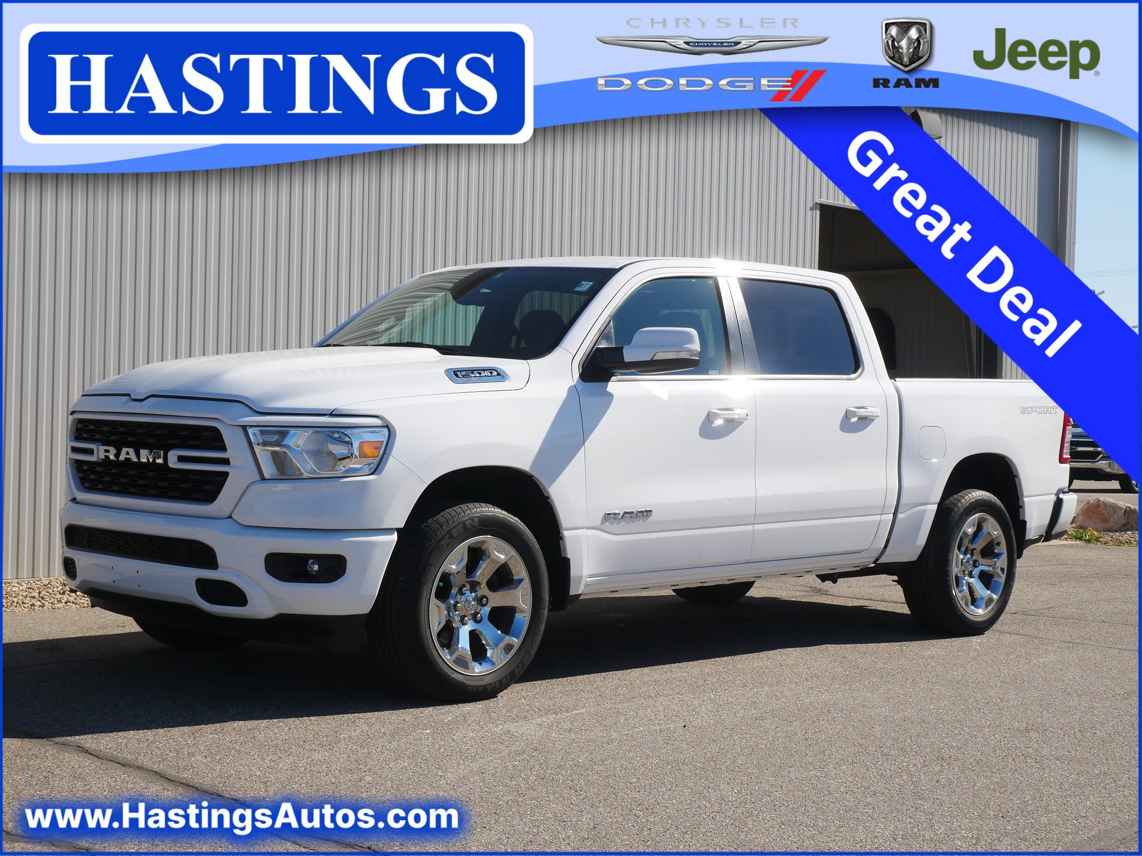 Used 2022 Bright White Clearcoat Ram Big Horn image 1