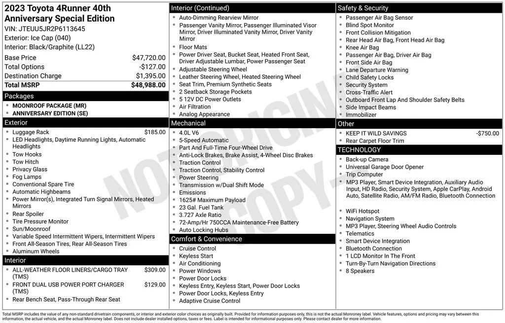 Used 2023 White Toyota 40th Anniversary Special Edition image 6