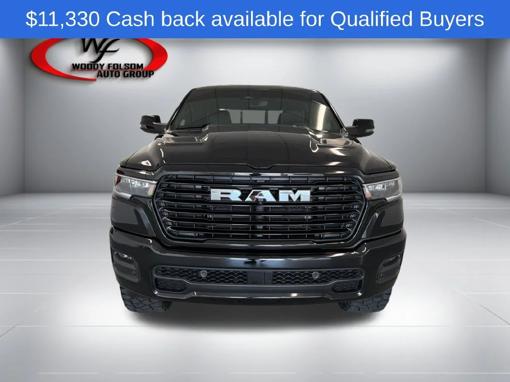 New 2026 Diamond Black Crystal Pearl-Coat Exterior Paint RAM Laramie image 2
