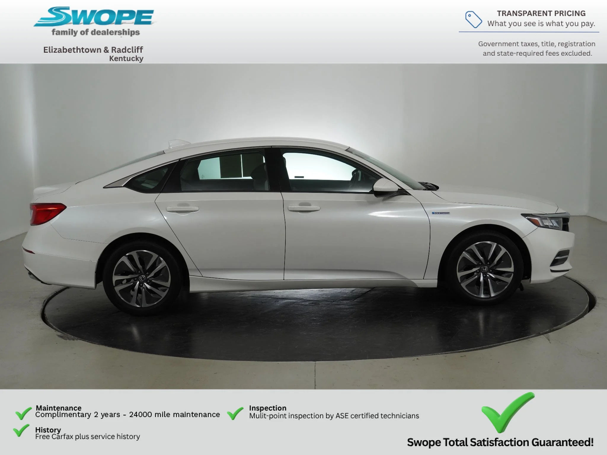 Used 2018 Honda Accord Hybrid with VIN 1HGCV3F12JA010266 for sale in Elizabethtown, KY