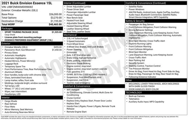 Used 2021 Red Buick Essence image 19