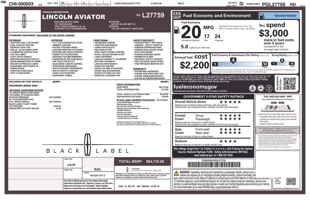 Used 2023 Black Lincoln Black Label image 10