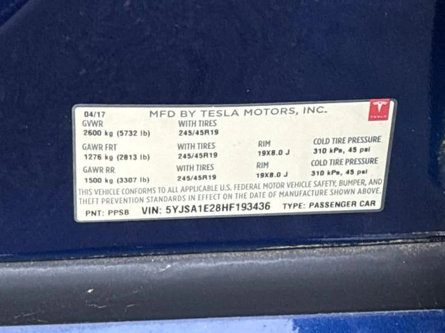 Used 2017 Blue Tesla 75D image 30