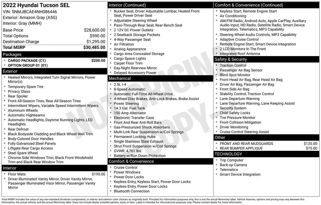Used 2022 Gray Hyundai SEL image 7