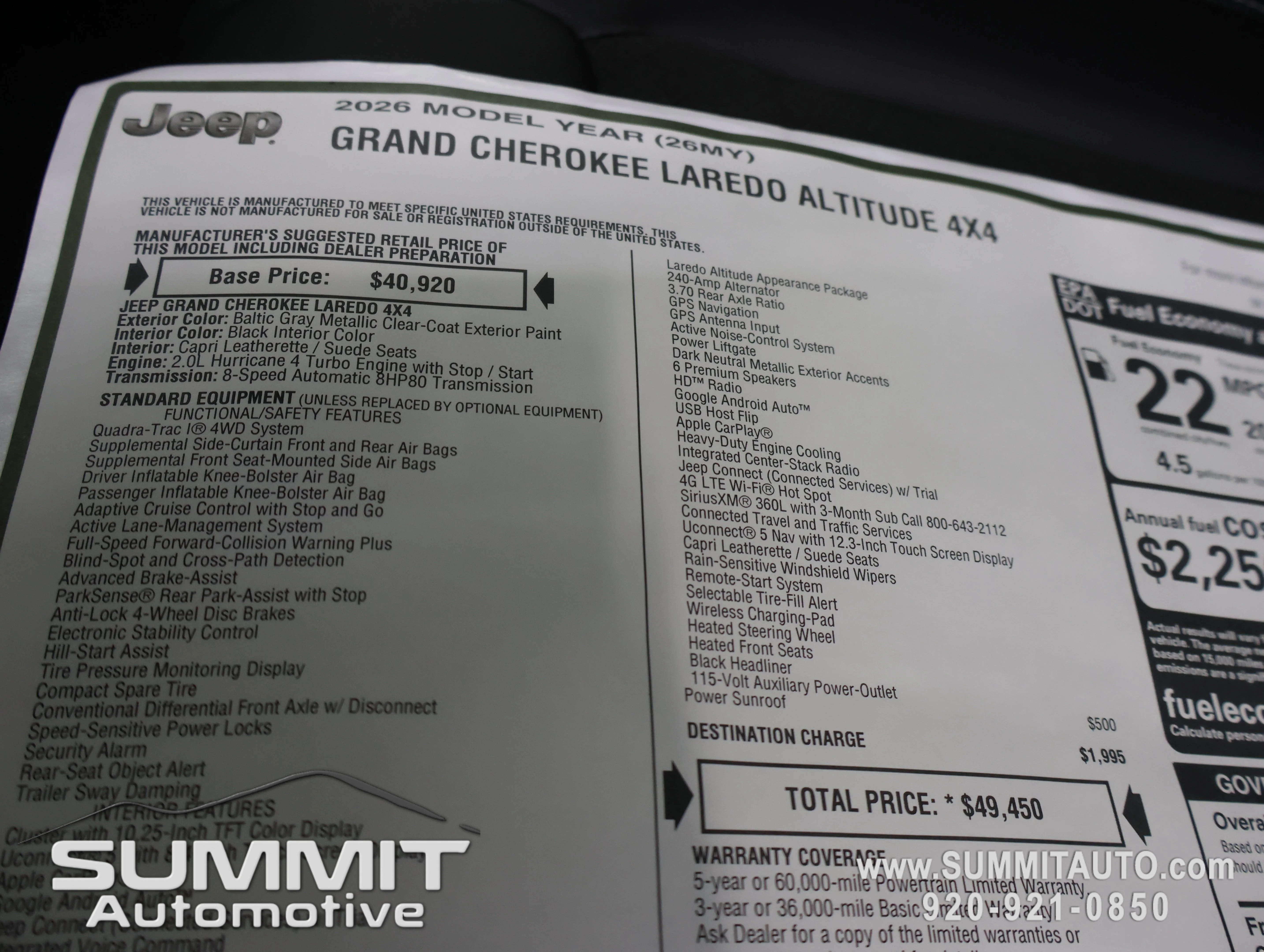 New 2026 Baltic Gray Metallic Clearcoat Jeep Altitude image 40