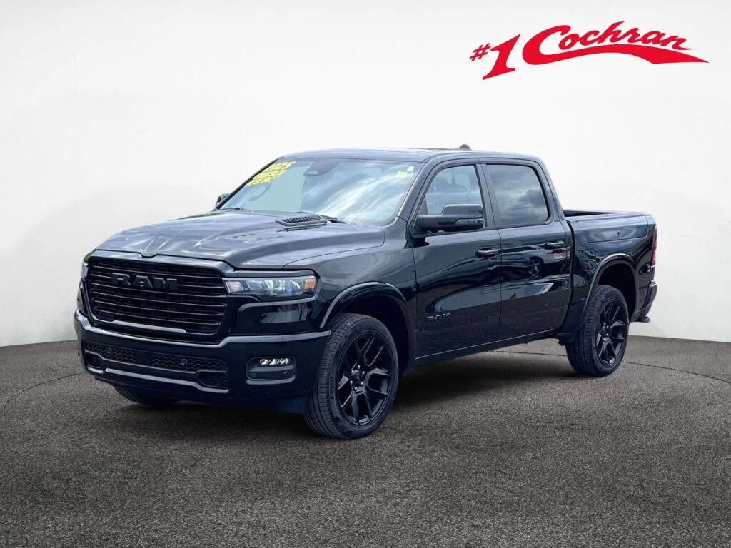 Used 2025 Diamond Black Crystal Pearlcoat Ram Laramie image 11