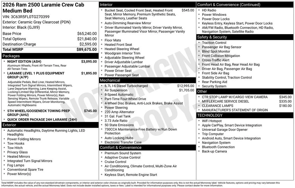 New 2026 Ceramic Gray Clear-Coat Exterior Paint RAM Laramie image 9