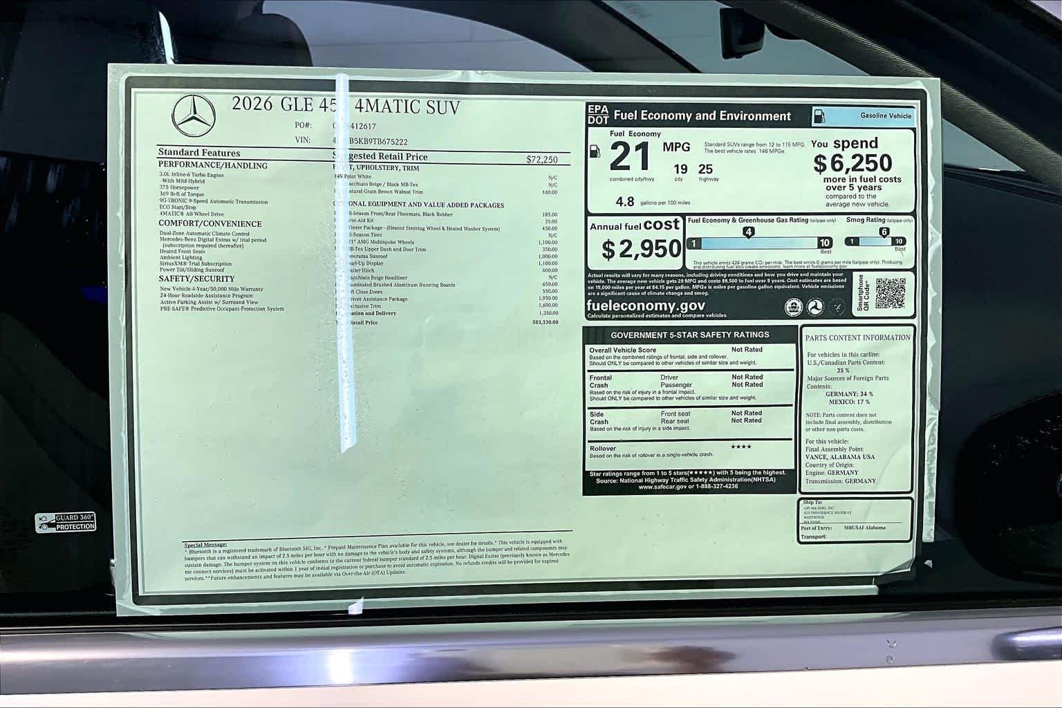 New 2026 Polar White Mercedes-Benz GLE 450 image 18