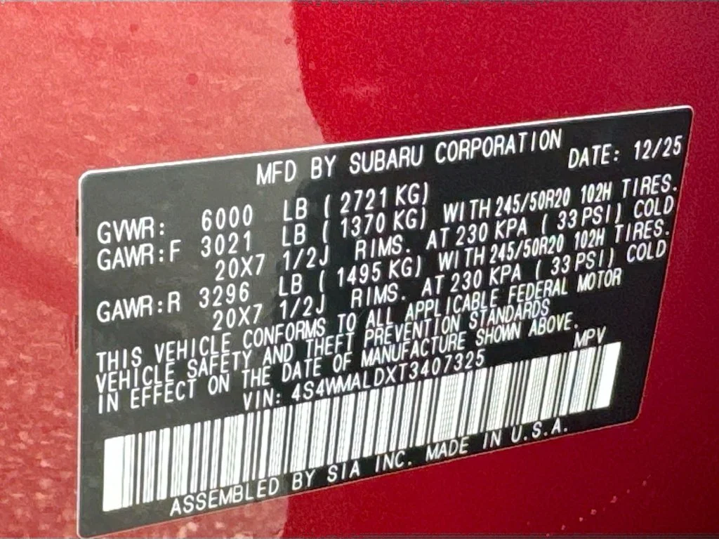 Certified Used 2026 Red Subaru Onyx Edition Touring image 43