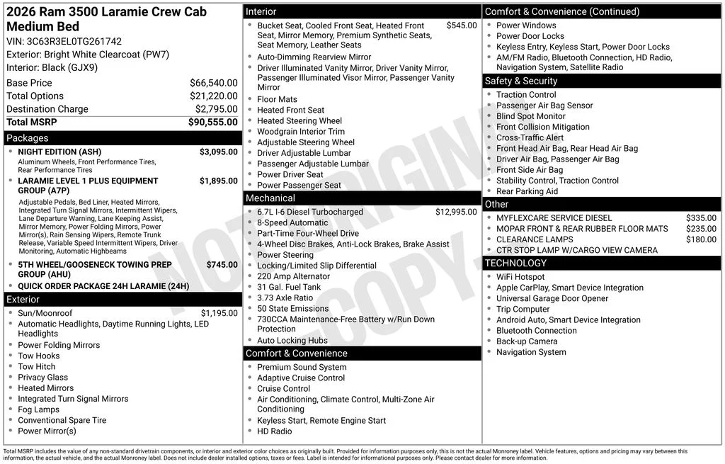 New 2026 Bright White Clear-Coat Exterior Paint RAM Laramie image 6