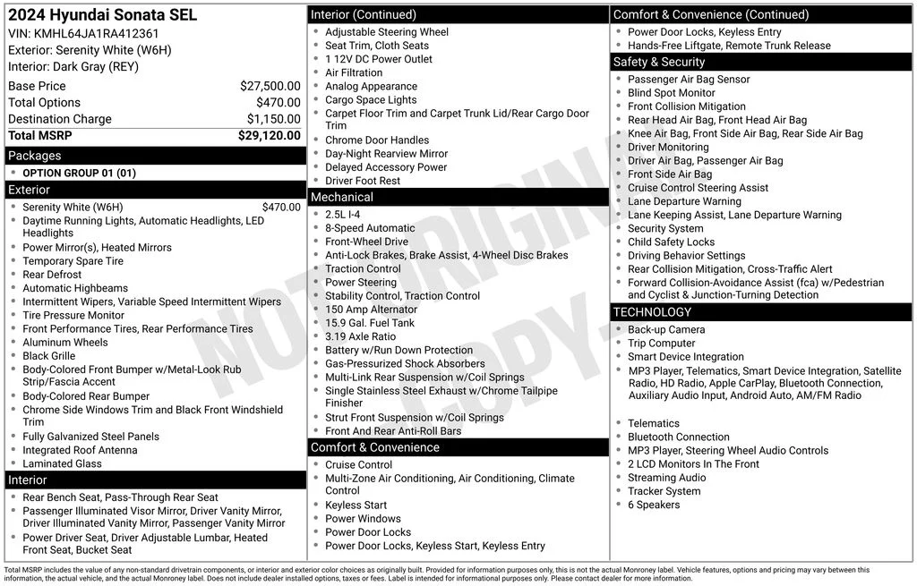 Used 2024 White Hyundai SEL image 17