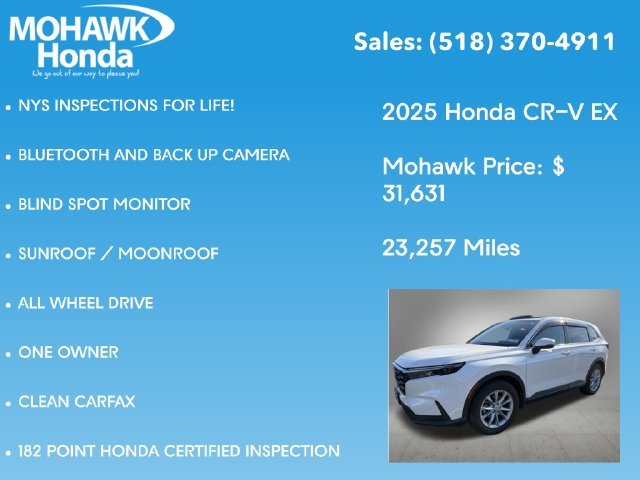 Certified Used 2025 Platinum White Pearl Honda EX image 5