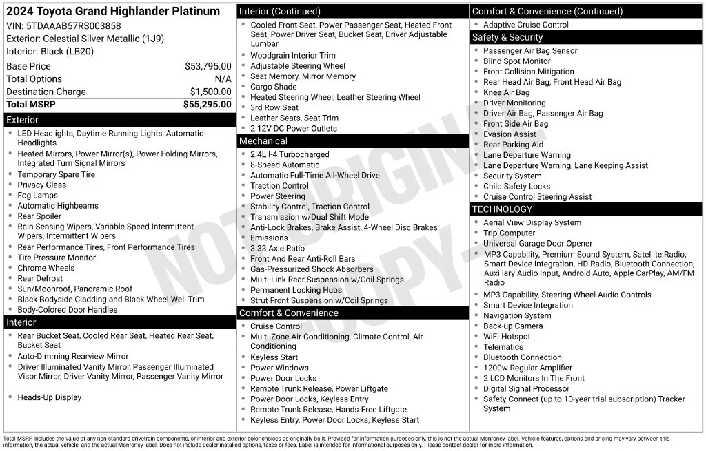 Used 2024 Celestial Silver Metallic Toyota Platinum image 9