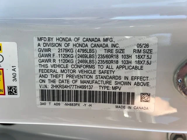 New 2026 Platinum White Pearl Honda EX-L image 18