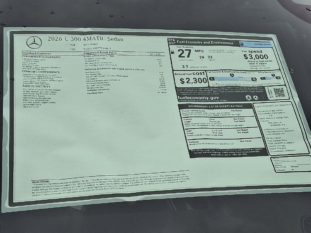 New 2026 Selenite Grey Metallic Mercedes-Benz C 300 image 39