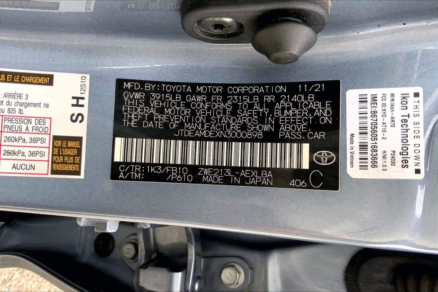 Used 2022 Celestite Toyota Hybrid LE image 36