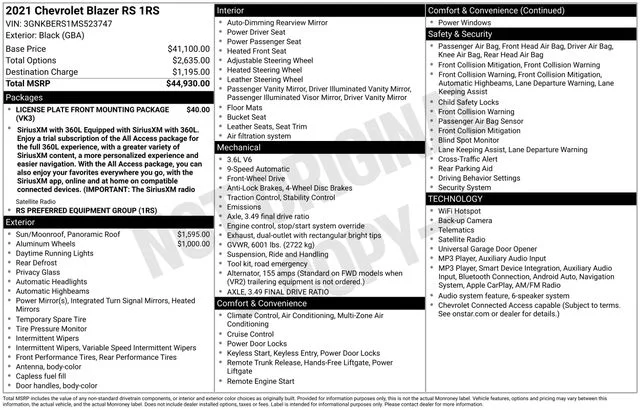 Used 2021 Black Chevrolet RS image 38