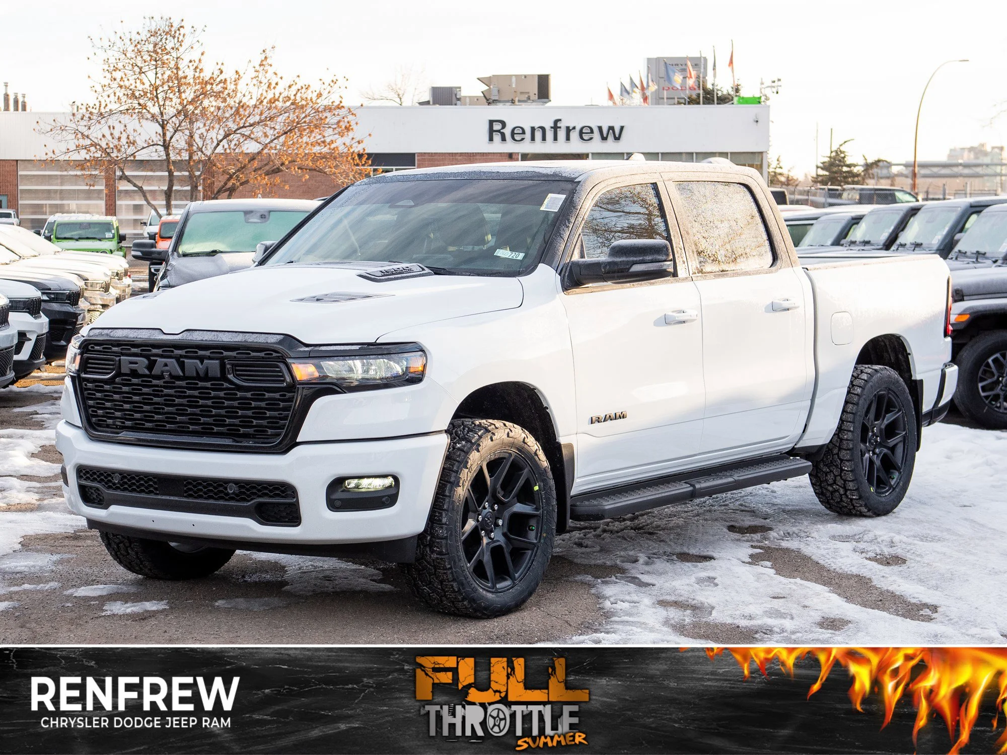 New 2026 White RAM Sport*, 2 Inch Lift, 33 Inch Tires image 1