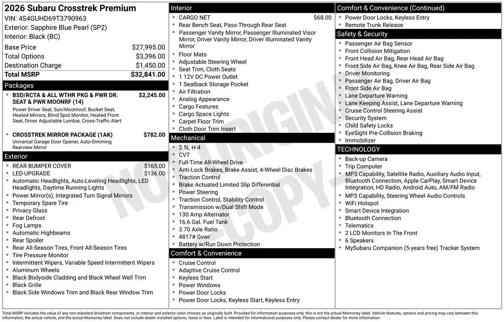 New 2026 SAPPHIRE BLUE PEARL Subaru Premium image 42
