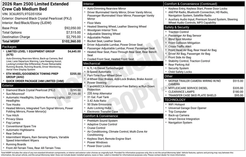New 2026 Diamond Black Crystal Pearl-Coat Exterior Paint RAM Limited image 7