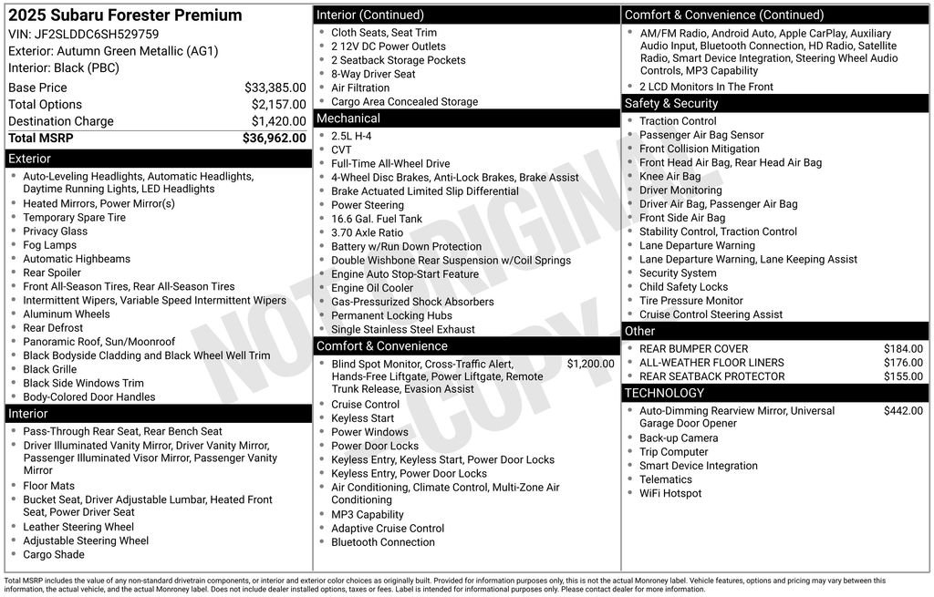 Certified Used 2025 Brown Subaru Premium image 10