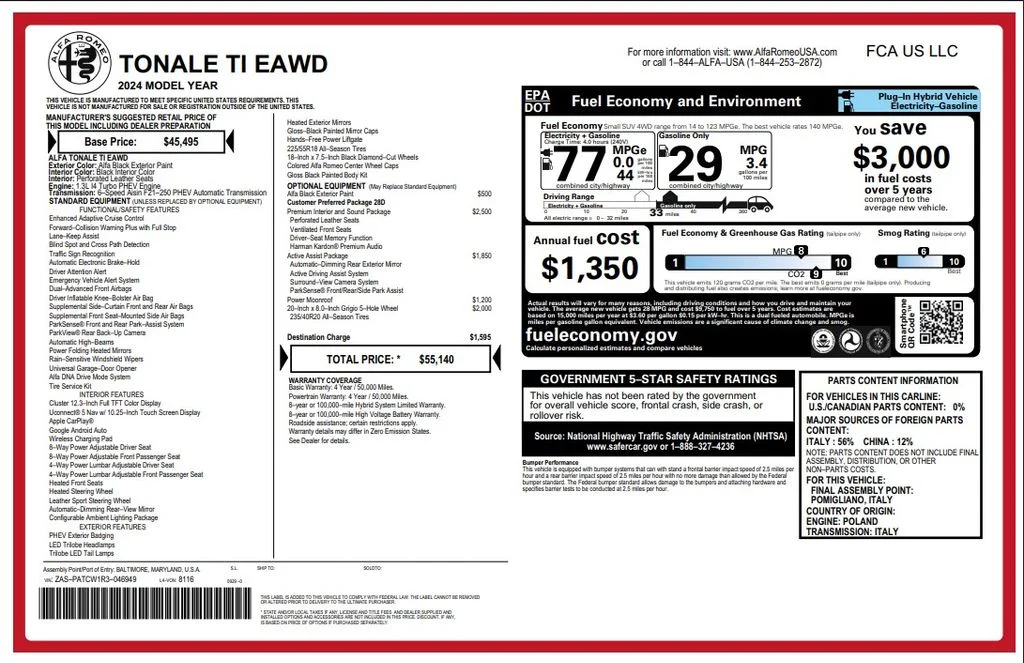 Certified Used 2024 Black Alfa Romeo Ti image 2