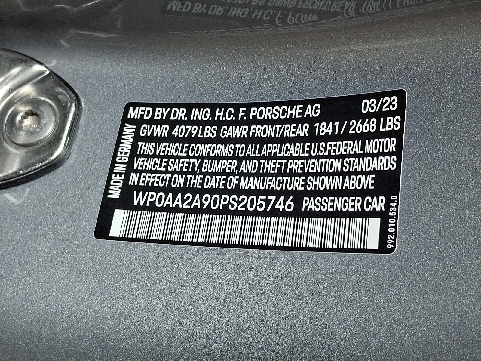 Certified Used 2023 Gt Silver Metallic   U2 Porsche Carrera T image 26