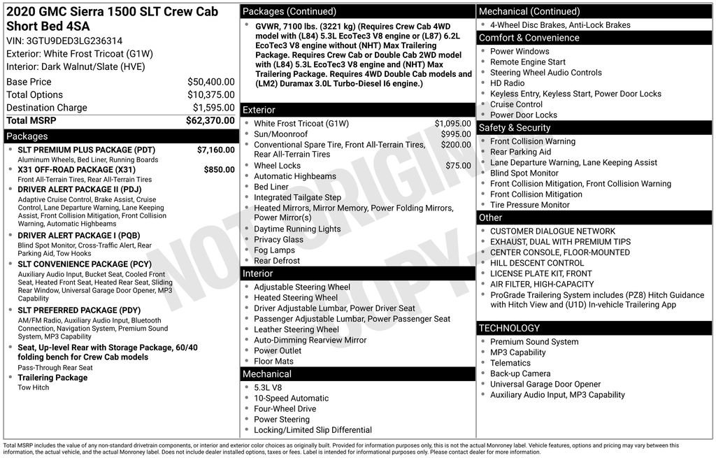 Used 2020 White GMC SLT image 2