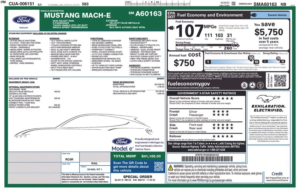 Certified Used 2025 Velocity Blue Metallic Ford Select image 28