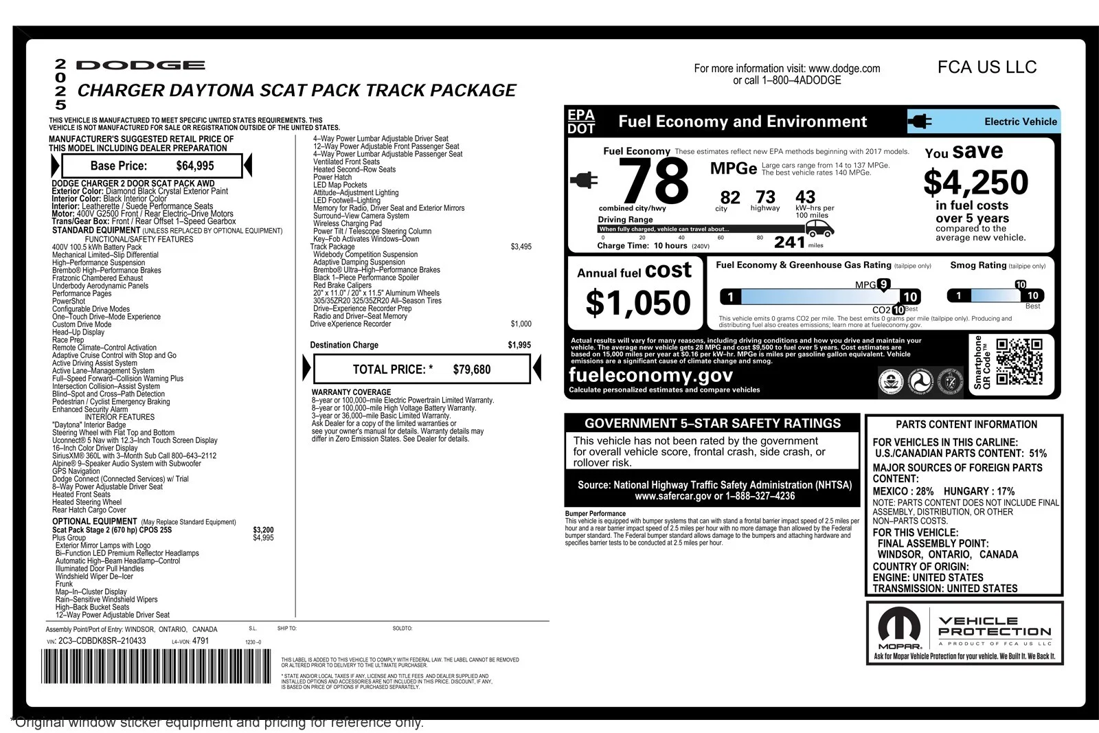 Used 2025 Diamond Black Crystal Pearlcoat Dodge Scat Pack AWD image 2