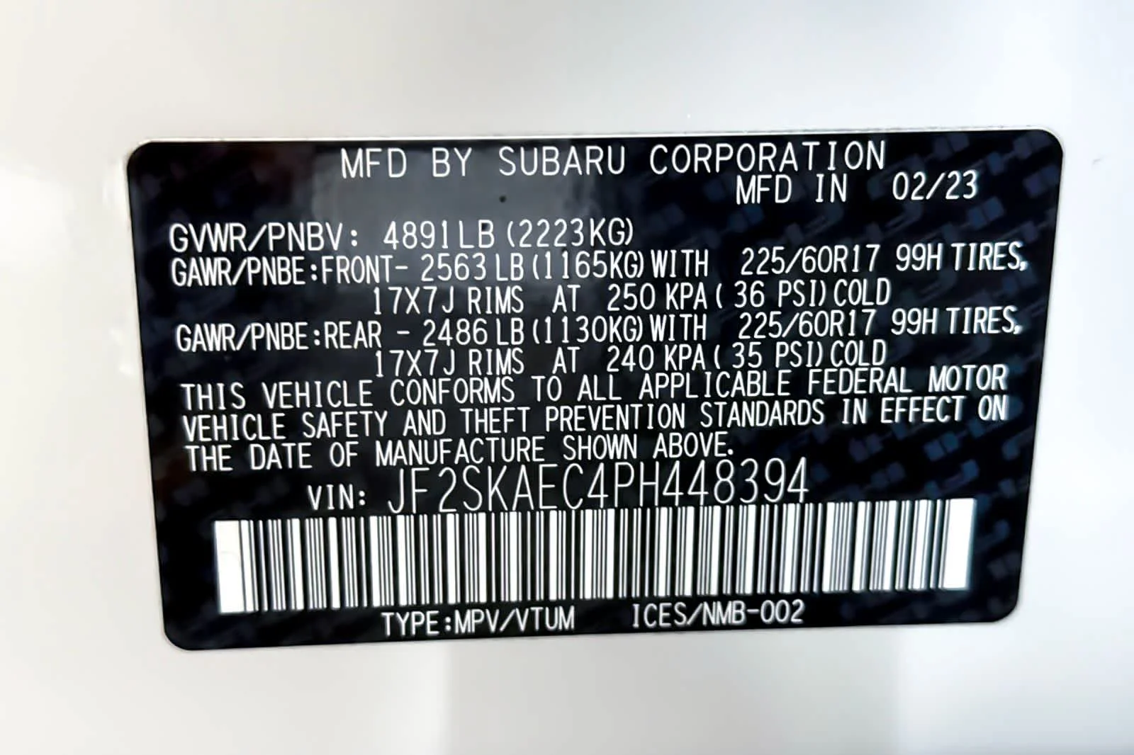 Used 2023 Crystal White Pearl Subaru Premium image 29