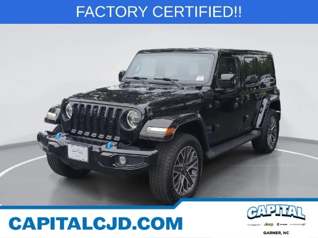 Used 2022 Black Jeep Unlimited Sahara 4xe image 1