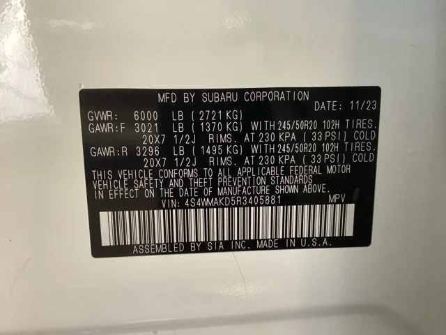 Certified Used 2024 Crystal White Pearl Subaru Onyx Edition Limited image 16