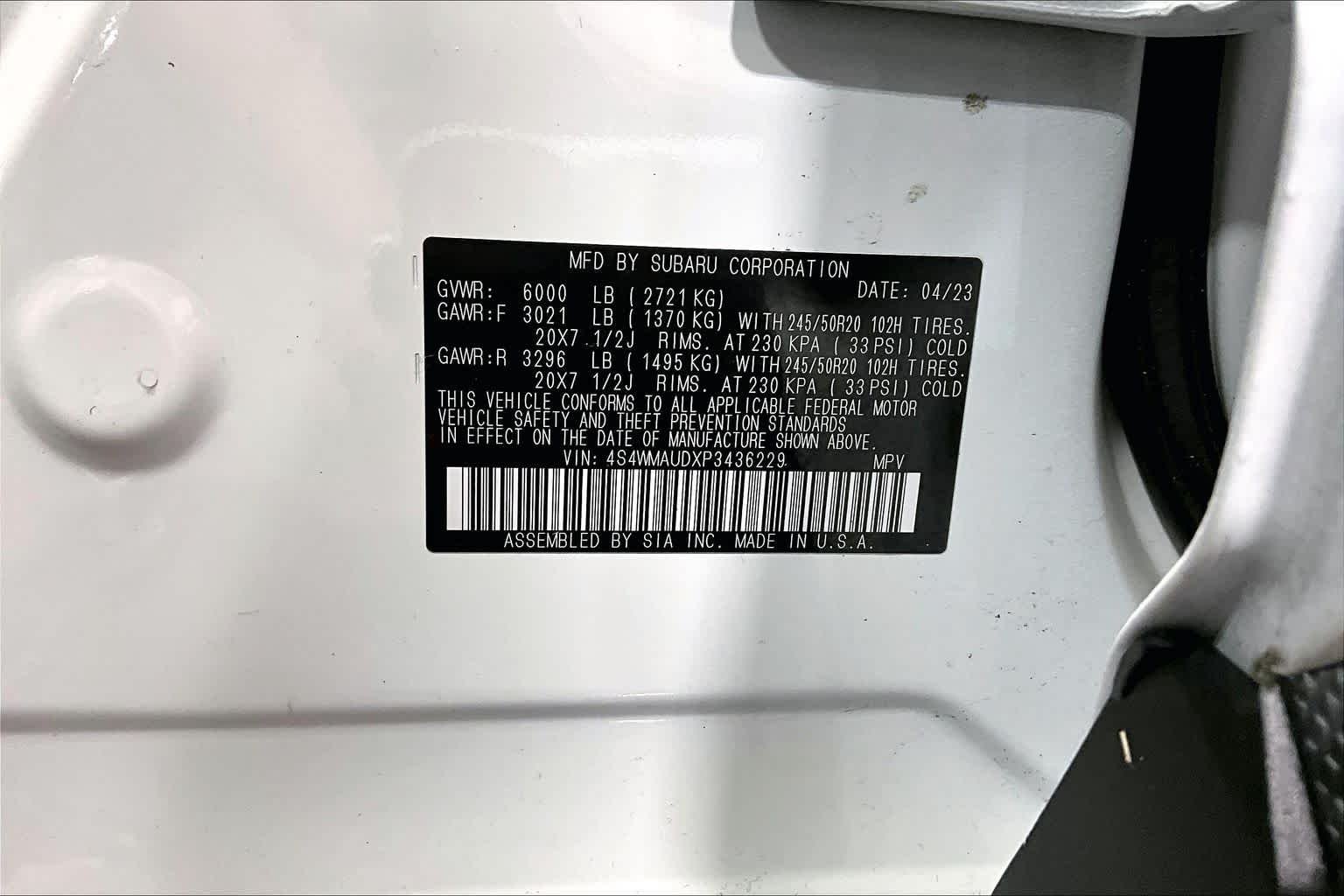 Used 2023 Crystal White Pearl Subaru Limited image 37