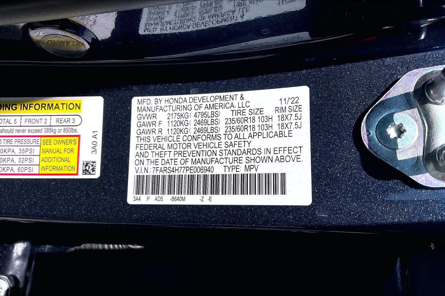 Used 2023 Canyon River Blue Metallic Honda EX-L image 30