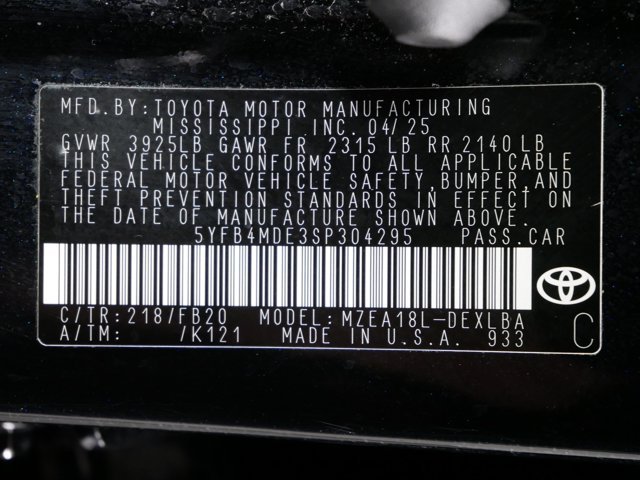 Used 2025 Midnight Black Metallic Toyota LE image 31