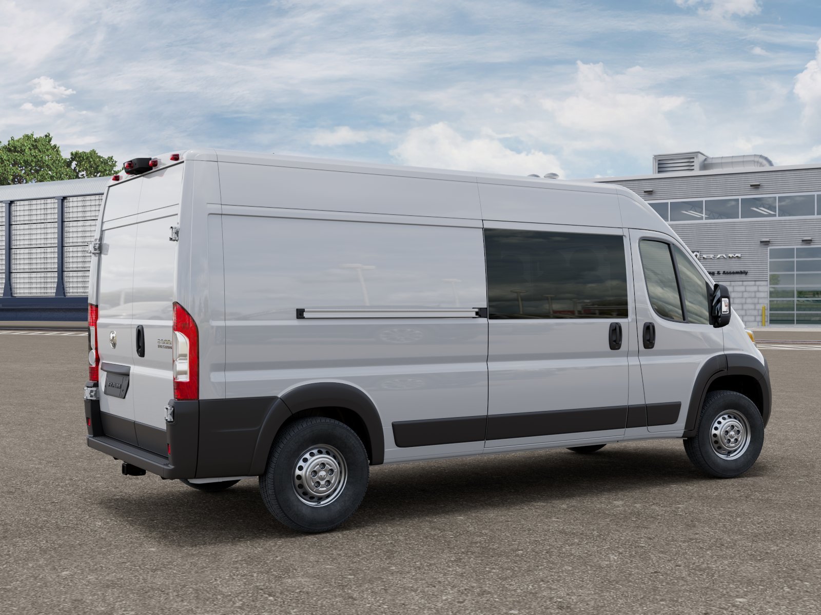 New 2026 Bright White Clear-Coat Exterior Paint RAM Cargo Van Tradesman High Roof 159