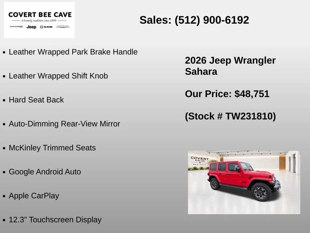New 2026 Firecracker Red Clear-Coat Exterior Paint Jeep Sahara image 31
