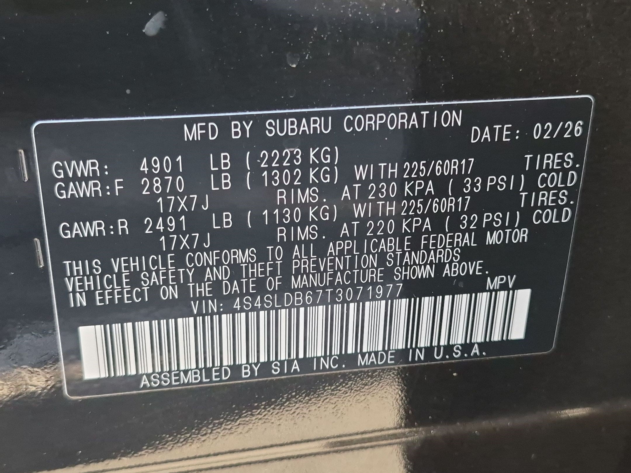 New 2026 CRYSTAL BLACK SILICA Subaru Premium image 16