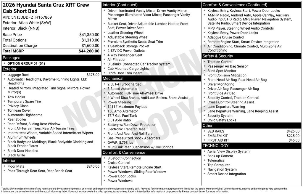 New 2026 White Hyundai XRT image 23