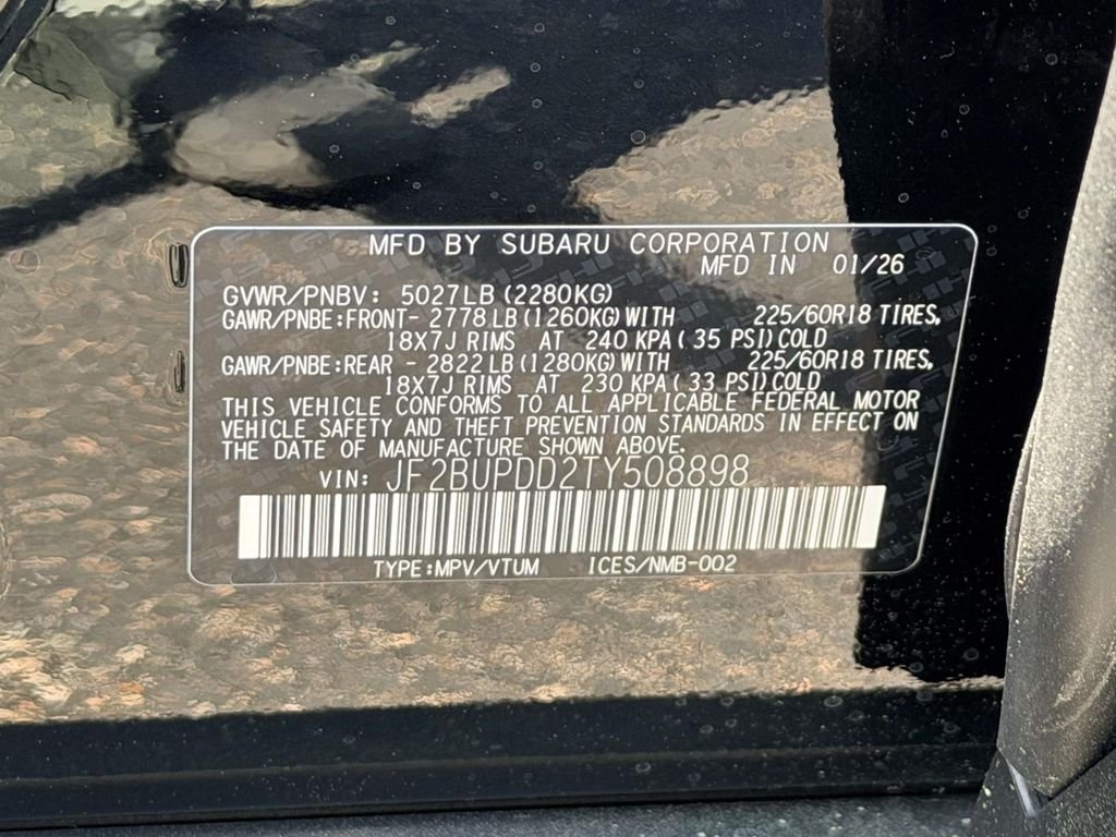 New 2026 CRYSTAL BLACK SILICA Subaru Limited image 24