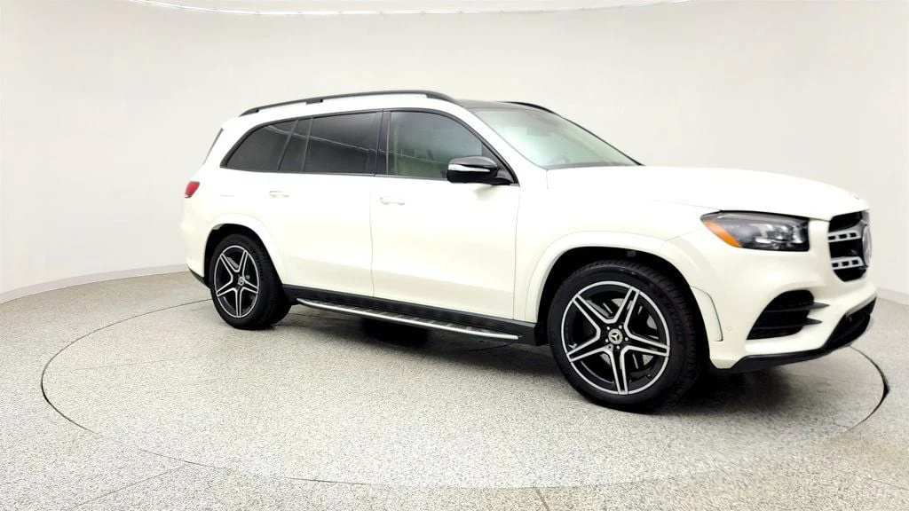 Used 2021 designo Diamond White Bright Mercedes-Benz GLS 580 4MATIC® SUV w/ Driver Assist Pkg Plus & Night Pkg image 3