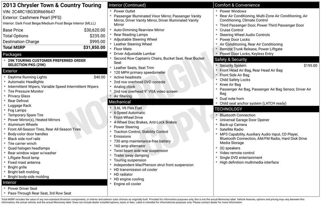 Used 2013 Beige Chrysler Touring image 11